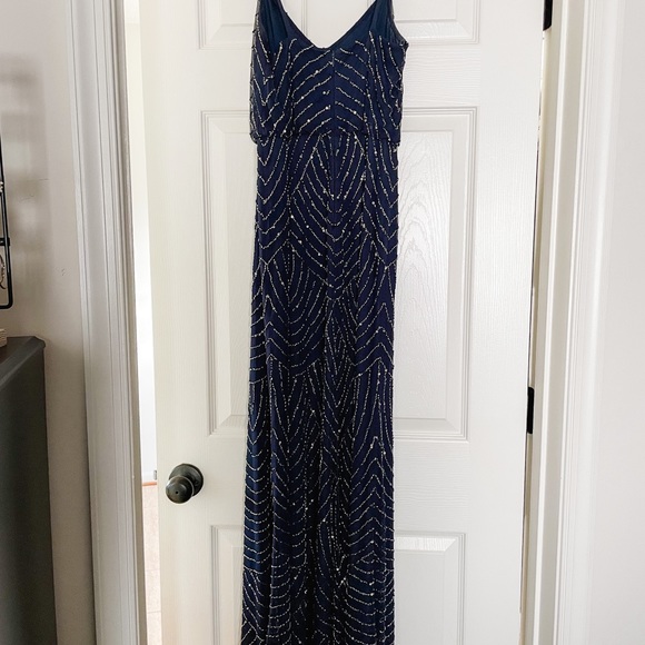 Navy beaded bridesmaid dress - Picture 2 of 2